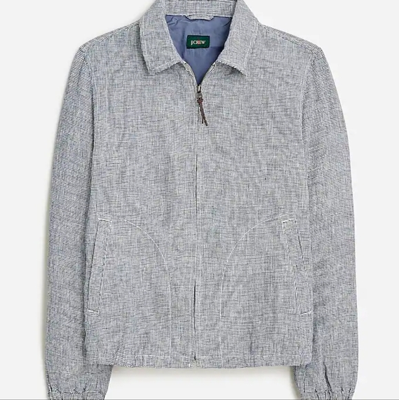 J. Crew NWT Harrington Jacket in Linen Check - Picture 1 of 6